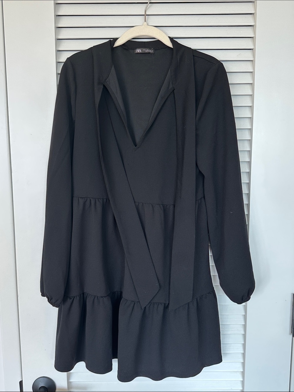 Zara Black Bow Tie Mini Dress